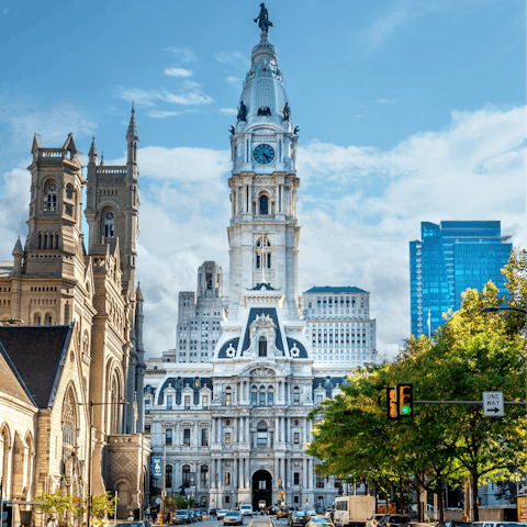 Visit Philadelphia City Hall, just 600 metres away 