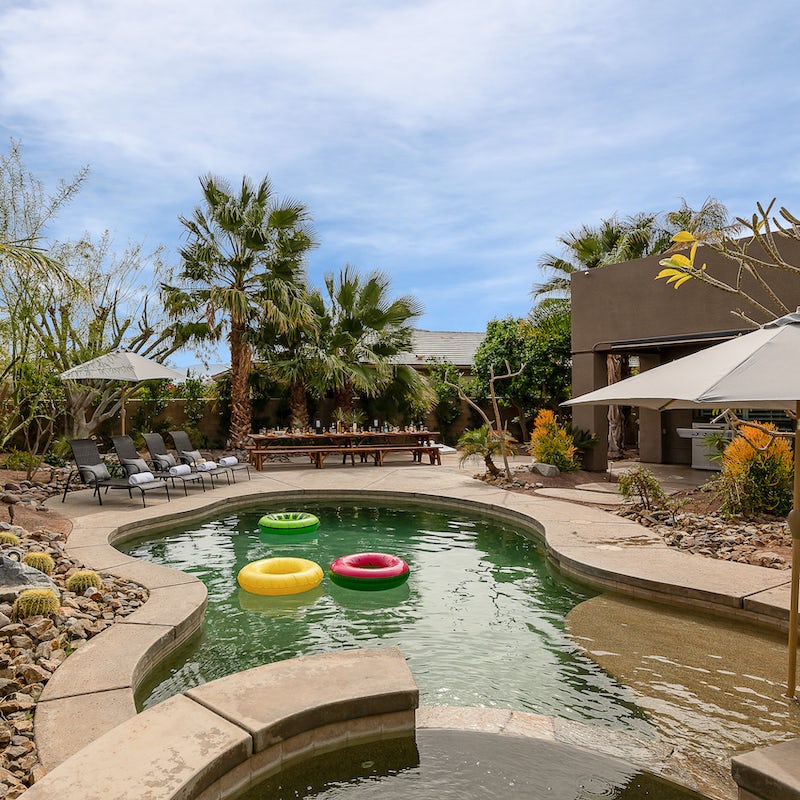 Wedge yourself in a rubber dinghy and sip piña coladas from the pool