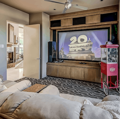 Relax with a movie in the cinema room