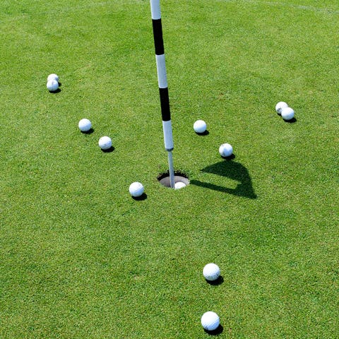 Practise your swing on the private putting green