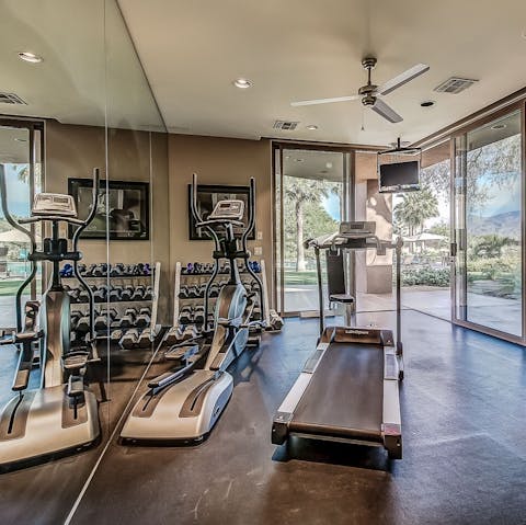 Work up a sweat in the private gym