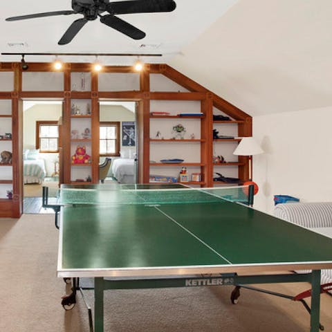 Organise a game of table tennis in the games room