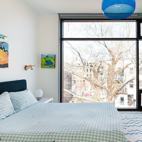 Delight in the treetop views from the kids' bedroom