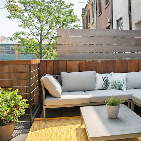 Spend a quiet evening on the second-floor terrace