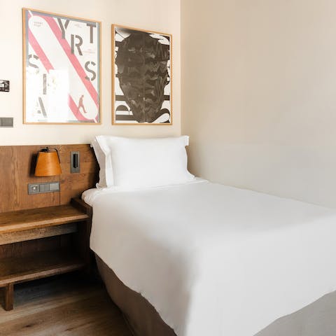 Get a good night's rest in the cosy bed