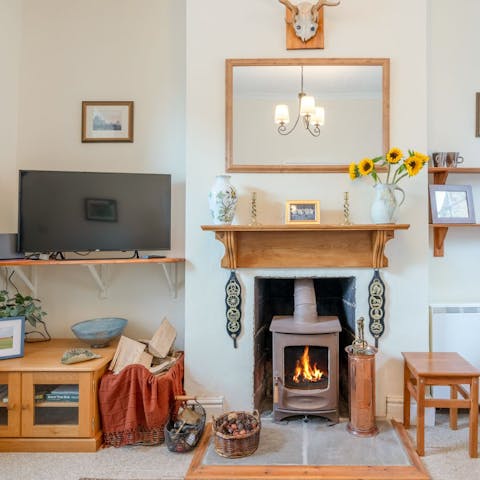 Curl up with a book in front of the fire or watch a movie together on cosy evenings