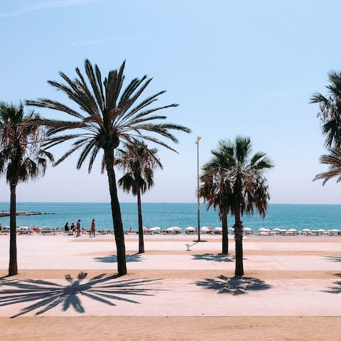 Escape the city heat with a trip to Barceloneta Beach
