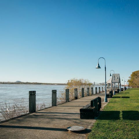 Start your mornings with a stroll along the Lafitte Greenway, just three minutes from your building