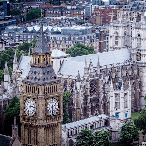 Hop on a train to central London and visit a few of the city's landmarks