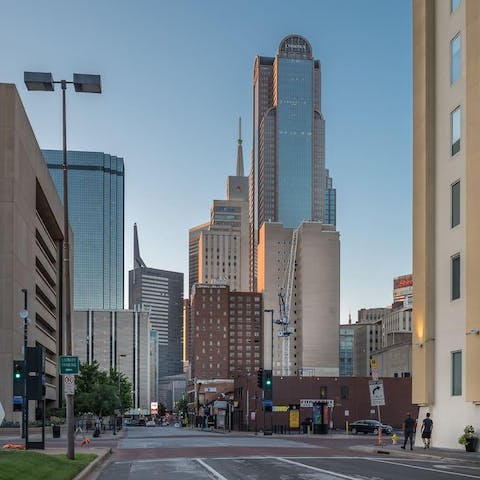 Take a stroll around the Dallas Downtown Historic District – the city's Farmer's Market is an eight-minute walk away