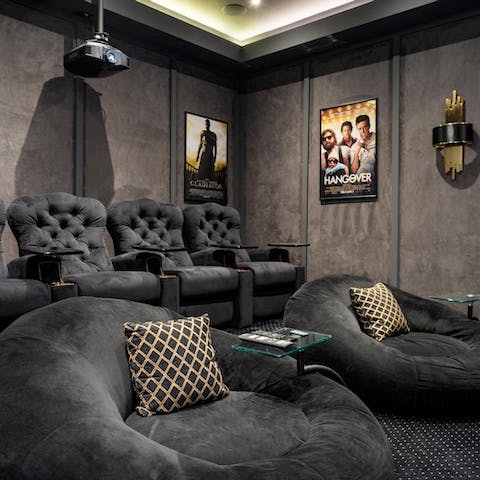 Spend a night at the movies in the home theatre room