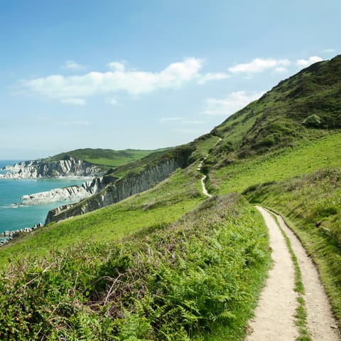 Follow the South West Coast Path, five minutes from this home