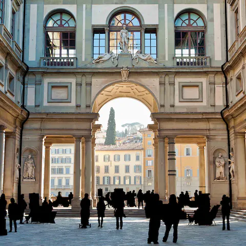 Visit the Uffizi Gallery, just a two-minute walk away