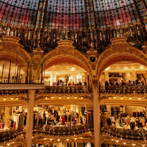Shop at the iconic Galeries Lafayette