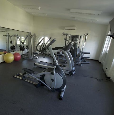Work up a sweat in the communal gym, with state-of-the-art fitness equipment