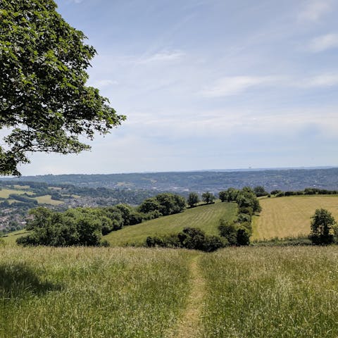 Follow hiking trails through the Cotswolds countryside