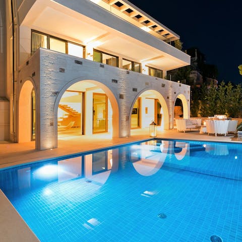 Enjoy a moonlight swim in your private pool