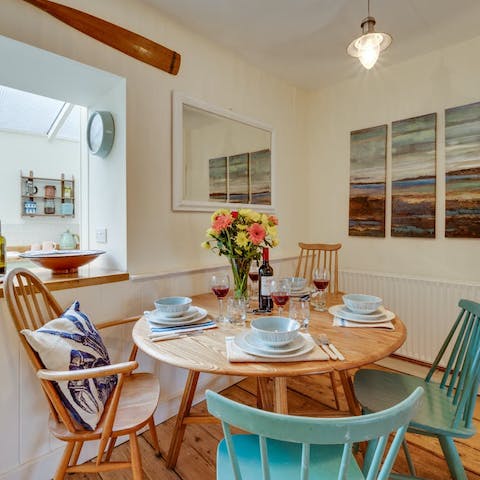 Host your own dinner parties amid the cottage's cosy aesthetic 