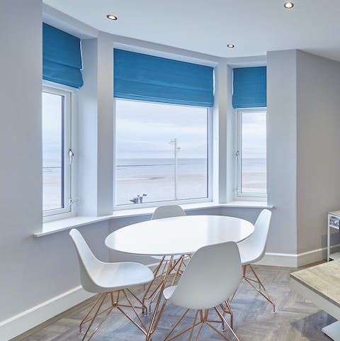 Enjoy the coastal view from the bay window