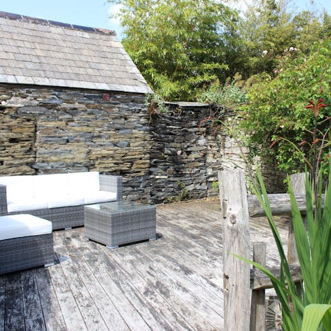 Enjoy sunny days spent lounging on the private terrace