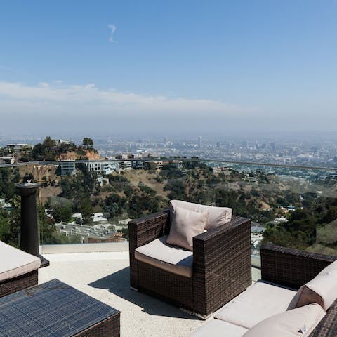 Raise a glass to the spectacular sunset on the terrace 