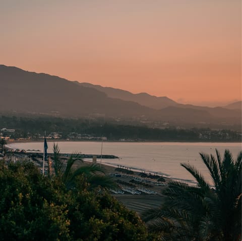 Take the seventeen-minute drive into Marbella and visit Venus Beach