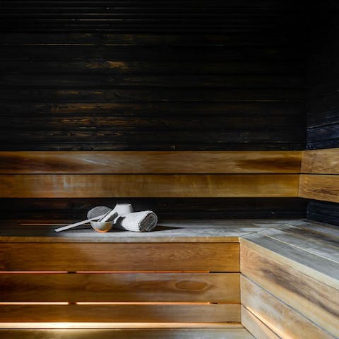 Warm up in your private sauna after a long day adventuring