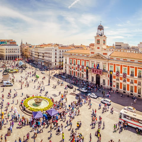 Stay just two-minute from Plaza Mayor, Madrid's epicentre