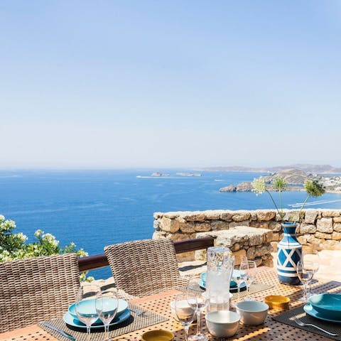 Cook up dinner on the barbecue and enjoy an alfresco feast accompanied by stunning views