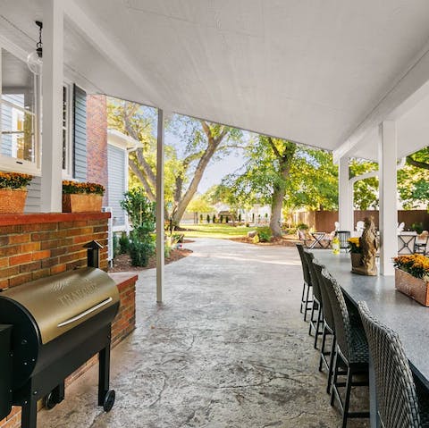 Fire up the barbecue and serve up some smoky flavours out on the home's verandah