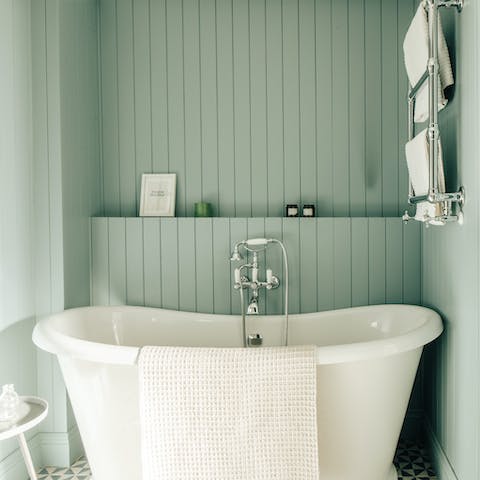 Soak in the roll-top bath after a busy day exploring the capital