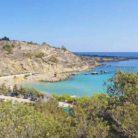 Admire the views of the cliffs in Protaras