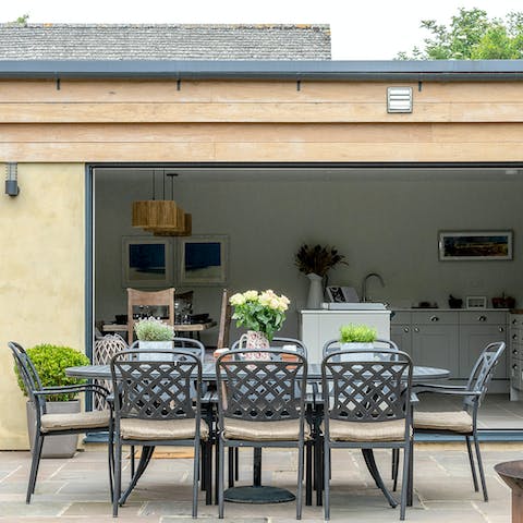 Enjoy balmy afternoons in the home's garden and fire up the barbecue