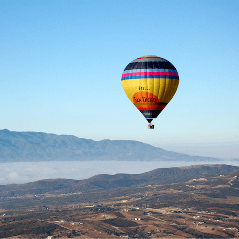 Take a hot air balloon ride and experience the Temecula area in a different way