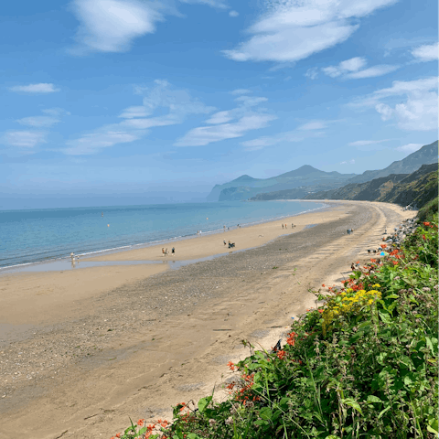 Visit the two mile long sandy beach at Porth Nefyn, just 1.5 miles from your cottage