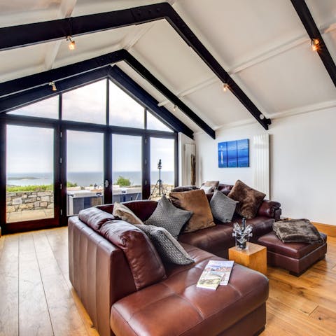 Relax in your full height living area after a day of exploring all  that Nefyn has to offer