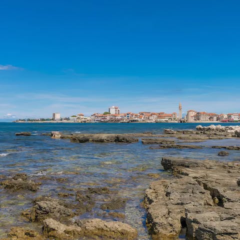 Explore the Istrian coast from your home – it's just a ten-minute walk to the centre of Umag