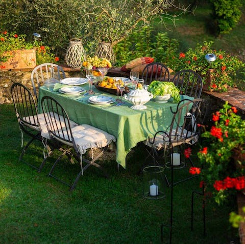 Dine alfresco surrounded by wildflowers