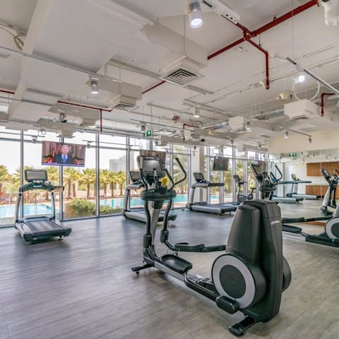 Stay energised with a workout in the shared on-site gym