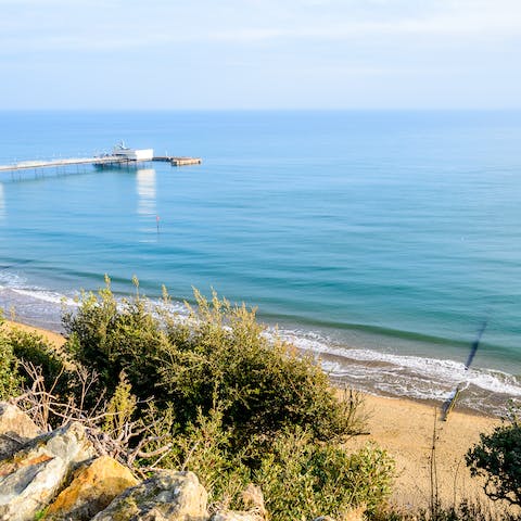 Wander over to Sandown Beach in two minutes and take a swim in the English Channel