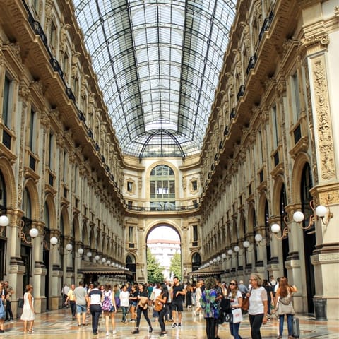 Hit the shops in the beautiful Galleria Vittorio Emanuele II, nine minutes' walk from the home