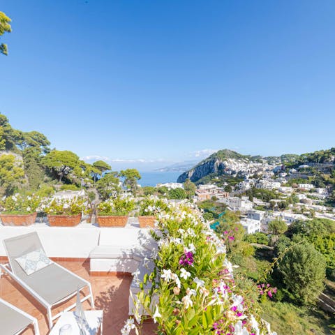 Sit and admire the impressive views from the private balcony