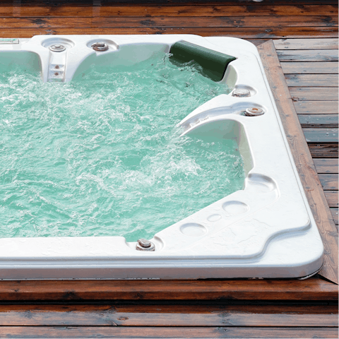 Lean back and close your eyes in the hot tub