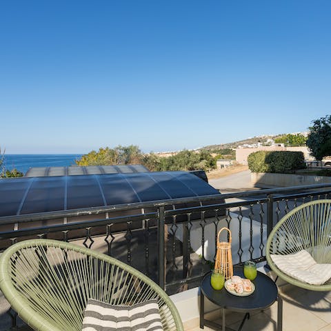 Wake up to Mediterranean views from your private balcony