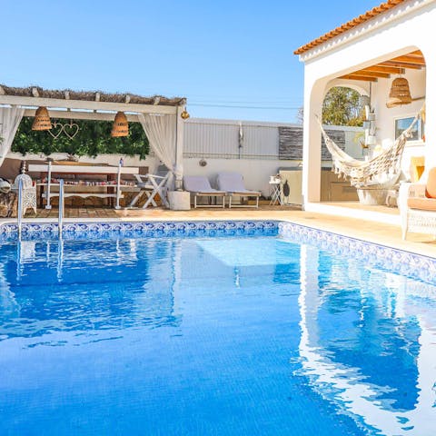 Take a break from the Algarve sun with a refreshing dip in the pool