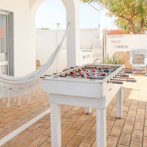 Keep the kids entertained with a few games of foosball