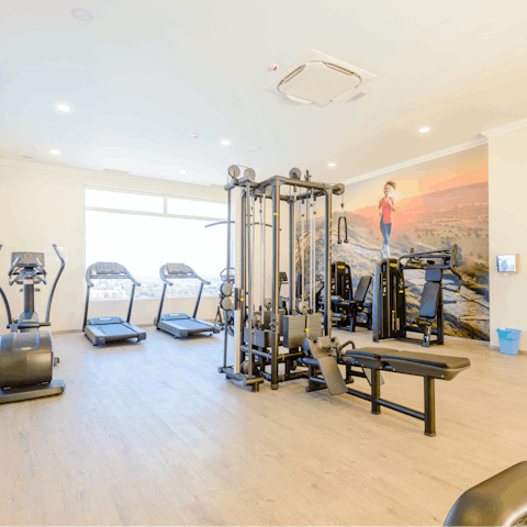 Get a work out in first thing each morning, thanks to the on-site gym