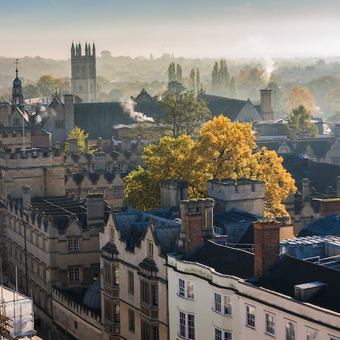 Take a trip to nearby Oxford to enjoy the city's historic sights – it's about half an hour by car
