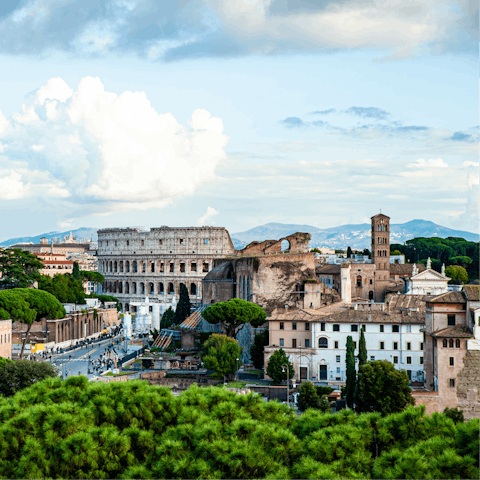 Take in the view from nearby Piazza Venezia