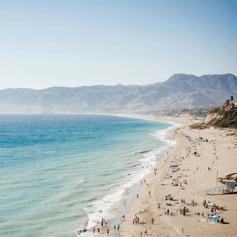 Enjoy beachside strolls along Malibu's beautiful coastline